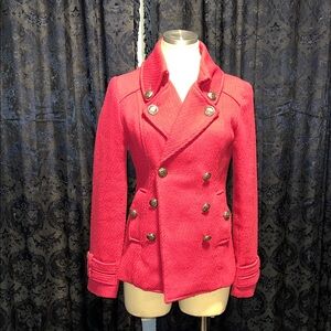 Women's Double-Breasted Hot Pink Peacoat Size M